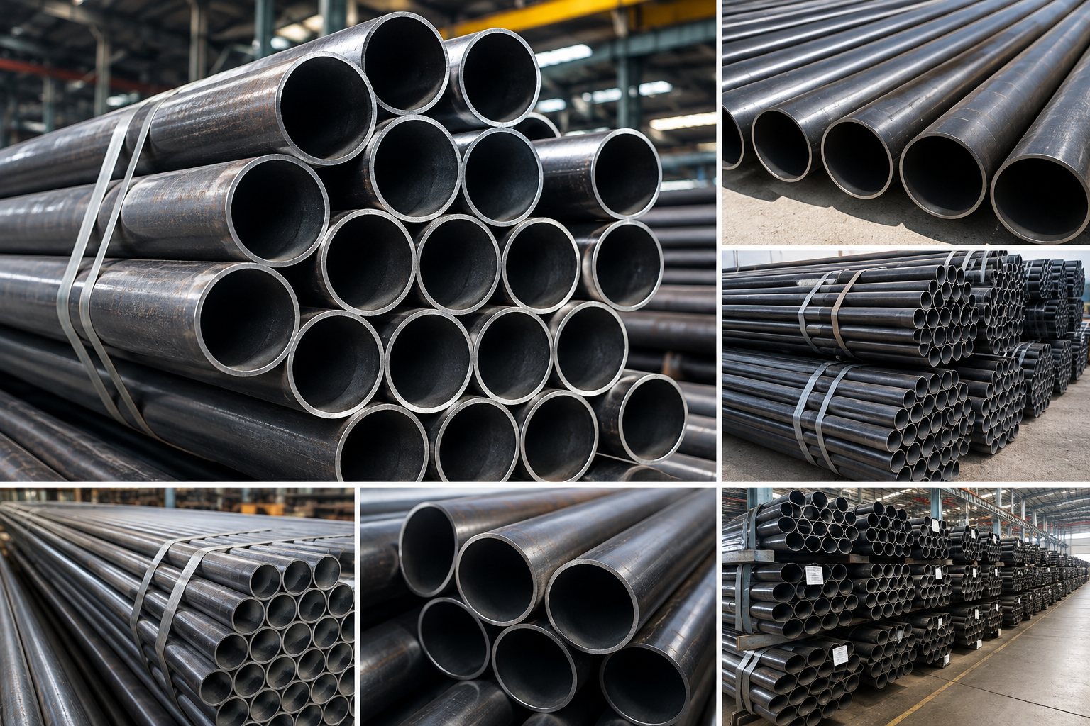 Mild Steel (MS) Black ERW Pipes certified dimensions and quality inspection - erwpipes.in